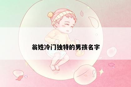 翁姓冷门独特的男孩名字